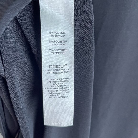 Chicos 3 Black White Animal Print Draped 3/4 Sleeve Top - Picture 5 of 6